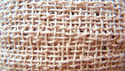 Burlap/hessian fabric showing coarse weave