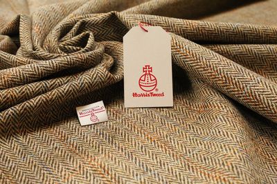 Harris tweed showing traditional weave pattern
